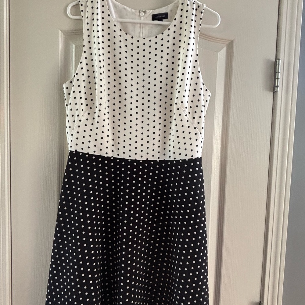 The Limited Black and White A-Line Midi Dress